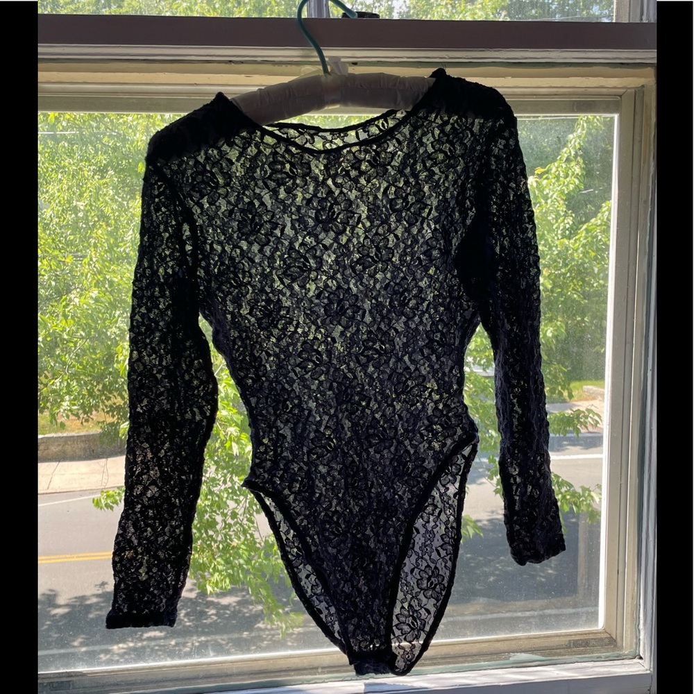 Navy blue lace bodysuit